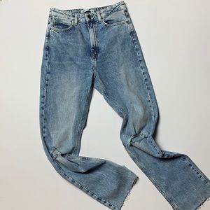 Zara Jeans Light Wash Straight Leg Size 4 High Rise